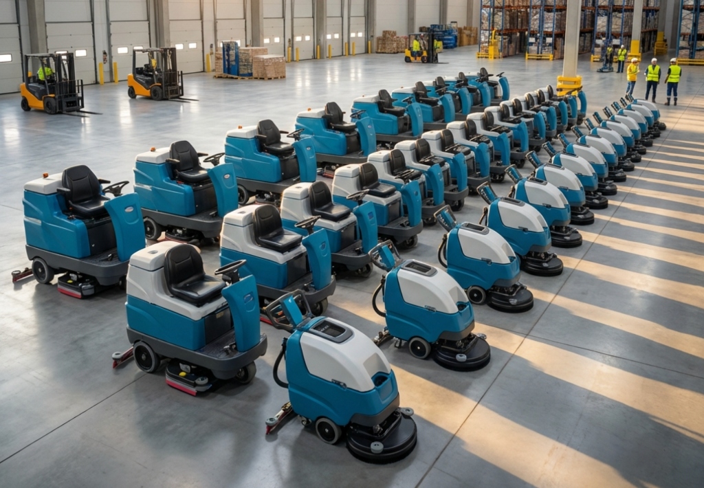 Flota de máquinas de limpieza profesional