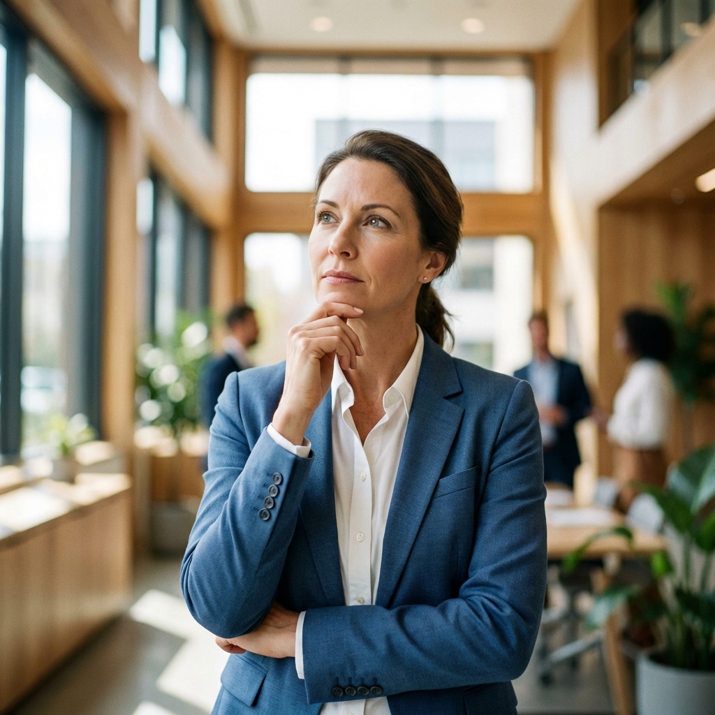 Persona pensando dudas